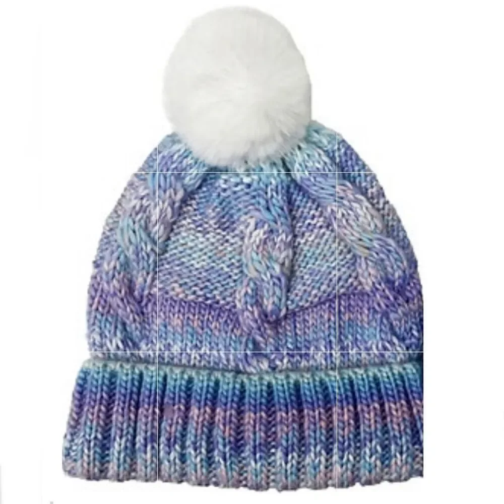 NWT West Loop Girl’s Blue,Purple.Pink, Mittens Gloves & Pom Pom Beanie hat set